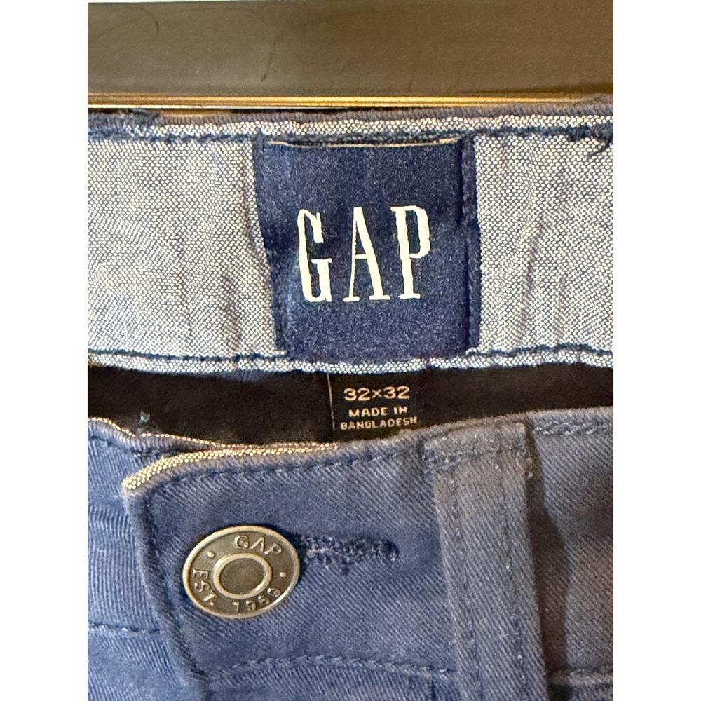 GAP Men's Navy‎ Blue Straight Leg Chinos Pants Size 32x32 business casual - Picture 2 of 6